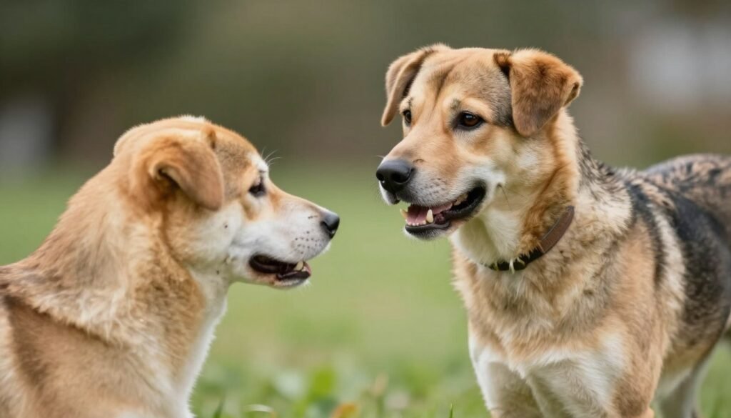 Male dog showing intense focus on female dog, signs your dog needs to be neutered Male dog showing intense focus on female dog, signs your dog needs to be neutered
